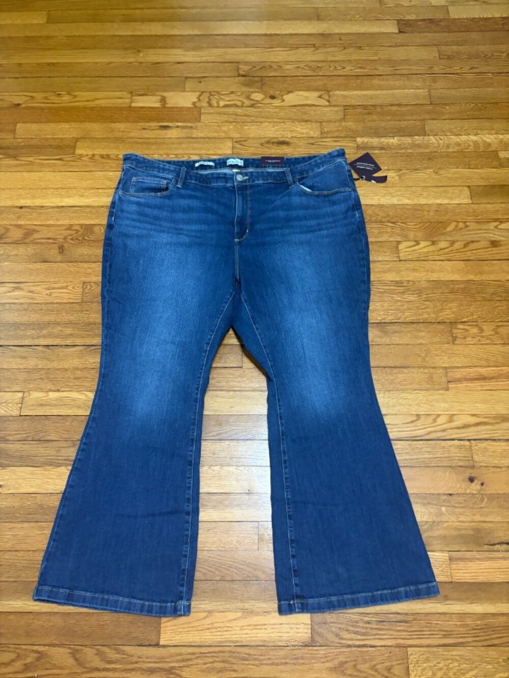 Ava & Viv Womens High Rise Flare Jeans Plus Size 26 Blue No Gap Waistband NWT